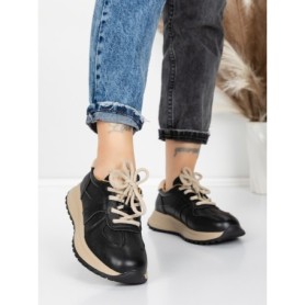 Pantofi Sport Dama din piele naturala 88253 BLACK | ADVANCER
