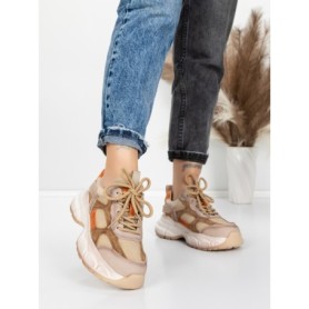 Pantofi Sport Dama din piele naturala HY3332 KHAKI-APRICOT | ADVANCER