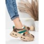 Pantofi Sport Dama din piele naturala HY2986 CREAM-GREEN | FRANCO GERARDO