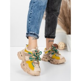Pantofi Sport Dama din piele naturala HY2986 CREAM-GREY | FRANCO GERARDO