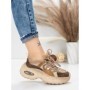 Pantofi Sport Dama din piele naturala HY2122 COFFEE-YELLOW | FRANCO GERARDO