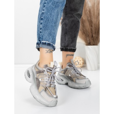 Pantofi Sport Dama din piele naturala HY2122 GREY | FRANCO GERARDO