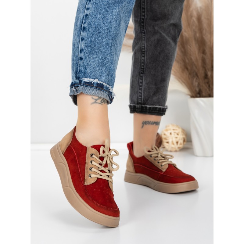 Pantofi Sport Dama din piele naturala 2535 RED | FRANCO GERARDO
