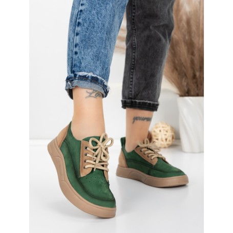 Pantofi Sport Dama din piele naturala 2535 GREEN | FRANCO GERARDO
