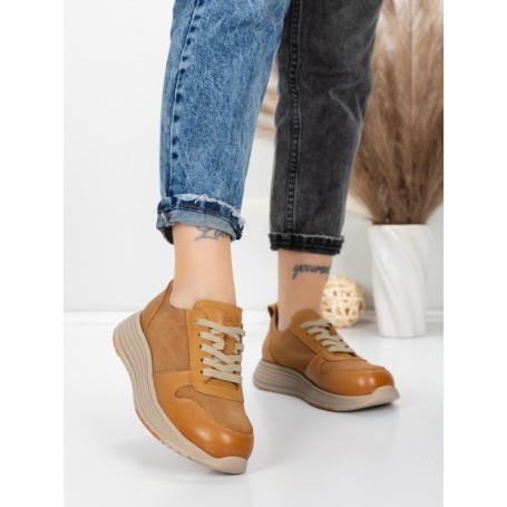 Pantofi Sport Dama din piele naturala 16-2 YELLOW | FRANCO GERARDO