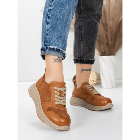 Pantofi Sport Dama din piele naturala 16-2 BROWN | FRANCO GERARDO