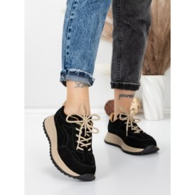 Pantofi Sport Dama din piele naturala 88022 BLACK | FRANCO GERARDO