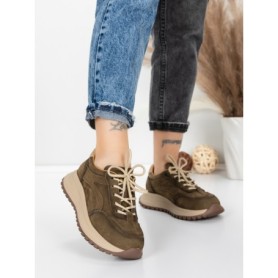Pantofi Sport Dama din piele naturala 88022 KHAKI | FRANCO GERARDO