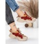 Pantofi Sport Dama din piele naturala 7110 RED-CREAM | FRANCO GERARDO
