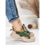 Pantofi Sport Dama din piele naturala 7110 GREEN-CREAM | FRANCO GERARDO
