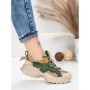 Pantofi Sport Dama din piele naturala 7110 GREEN-CREAM | FRANCO GERARDO