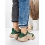 Pantofi Sport Dama din piele naturala 7109 GREEN-CREAM | FRANCO GERARDO