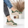 Pantofi Sport Dama din piele naturala 7109 GREEN-CREAM | FRANCO GERARDO