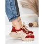 Pantofi Sport Dama din piele naturala 7109 RED-CREAM | FRANCO GERARDO