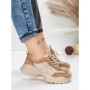 Pantofi Sport Dama din piele naturala 7109 KHAKI-CREAM | FRANCO GERARDO