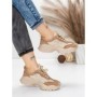 Pantofi Sport Dama din piele naturala 7109 KHAKI-CREAM | FRANCO GERARDO