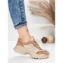 Pantofi Sport Dama din piele naturala 7109 KHAKI-CREAM | FRANCO GERARDO