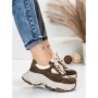 Pantofi Sport Dama din piele naturala HY1333 COFFEE-CREAM | FRANCO GERARDO