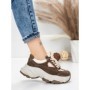 Pantofi Sport Dama din piele naturala HY1333 COFFEE-CREAM | FRANCO GERARDO