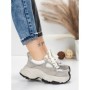 Pantofi Sport Dama din piele naturala HY1333 GREY-CREAM | FRANCO GERARDO
