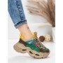 Pantofi Sport Dama din piele naturala HY6383 GREEN-YELLOW | FRANCO GERARDO