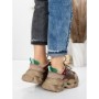 Pantofi Sport Dama din piele naturala HY6383 BROWN-GREEN | FRANCO GERARDO