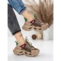 Pantofi Sport Dama din piele naturala HY6383 BROWN-GREEN | FRANCO GERARDO