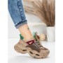 Pantofi Sport Dama din piele naturala HY6383 BROWN-GREEN | FRANCO GERARDO