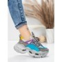 Pantofi Sport Dama din piele naturala HY6383 LIGHT BLUE-YELLOW | FRANCO GERARDO
