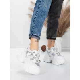 Pantofi Sport Dama cu Platforma 6166-86 WHITE | MEI