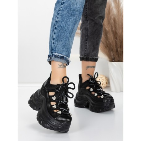 Pantofi Sport Dama cu Platforma 0897-33 BLACK | MEI