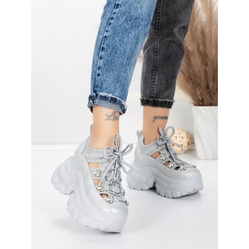 Pantofi Sport Dama cu Platforma 0897-33 SILVER | MEI