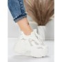 Pantofi Sport Dama cu Platforma 6166-95 WHITE | MEI