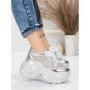 Pantofi Sport Dama cu Platforma 0897-36 SILVER | MEI