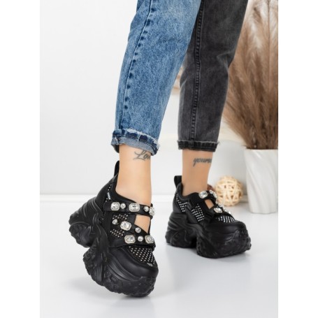 Pantofi Sport Dama cu Platforma 6166-80 BLACK | MEI