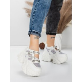 Pantofi Sport Dama cu Platforma 6166-80 WHITE | MEI
