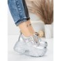 Pantofi Sport Dama cu Platforma 6166-80 SILVER | MEI