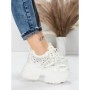 Pantofi Sport Dama cu Platforma 6166-88 WHITE | MEI