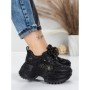 Pantofi Sport Dama cu Platforma 6968-1 BLACK | MEI