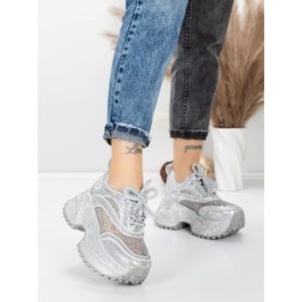 Pantofi Sport Dama cu Platforma 6968-1 SILVER | MEI