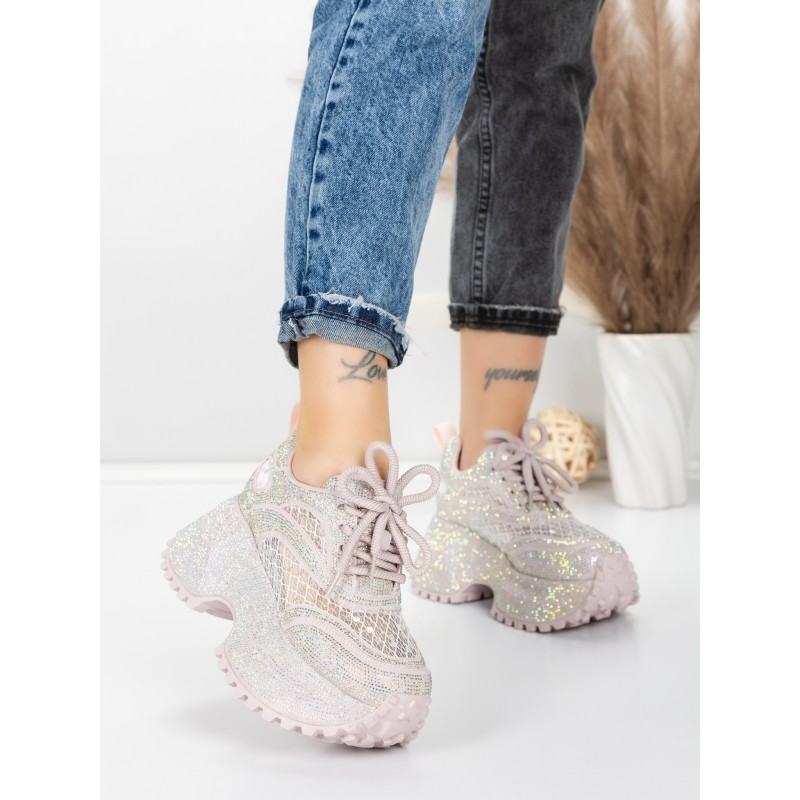 Pantofi Sport Dama cu Platforma 6968-1 PINK | MEI