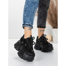 Pantofi Sport Dama cu Platforma 6166-87 BLACK | MEI