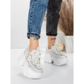 Pantofi Sport Dama cu Platforma 6166-87 WHITE | MEI
