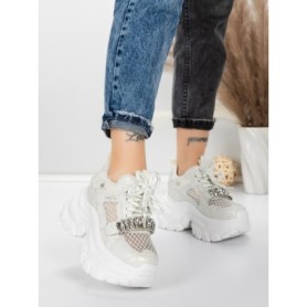 Pantofi Sport Dama cu Platforma 0897-16 WHITE | MEI