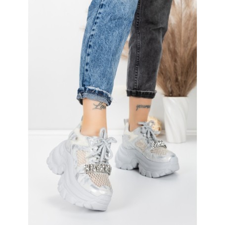 Pantofi Sport Dama cu Platforma 0897-16 SILVER | MEI
