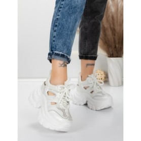 Pantofi Sport Dama cu Platforma 0897-8 WHITE | MEI