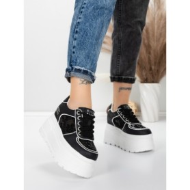 Pantofi Sport Dama cu Platforma 6208-29 BLACK | MEI