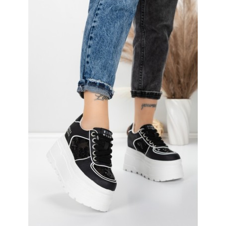Pantofi Sport Dama cu Platforma 6208-29 BLACK | MEI