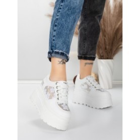 Pantofi Sport Dama cu Platforma 6208-29 WHITE | MEI