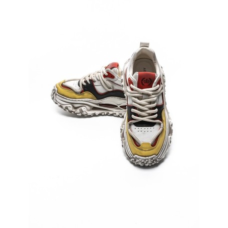 Pantofi Sport Barbati din piele naturala 95932 WHITE-RED | ADVANCER